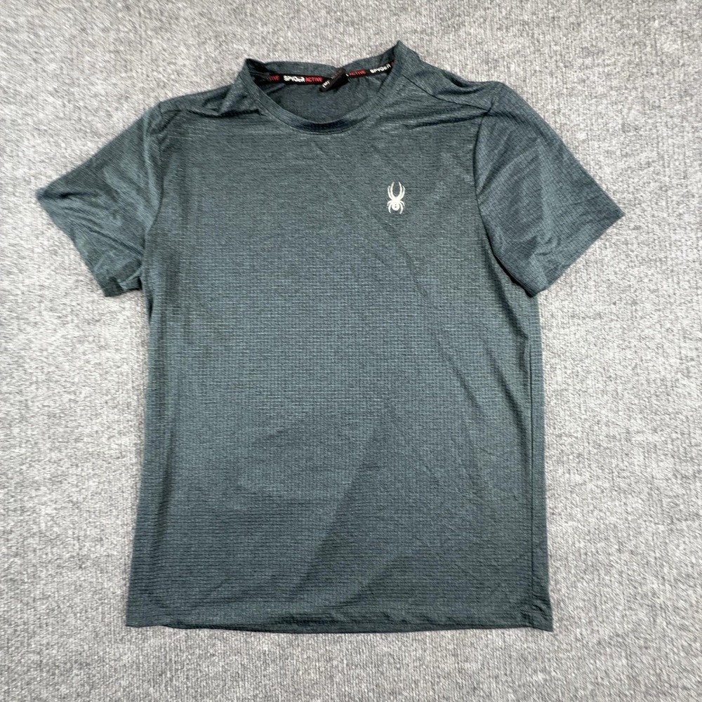 Spyder Active Shirt Mens Medium Green Short Sleeve Athletic Performance Tee